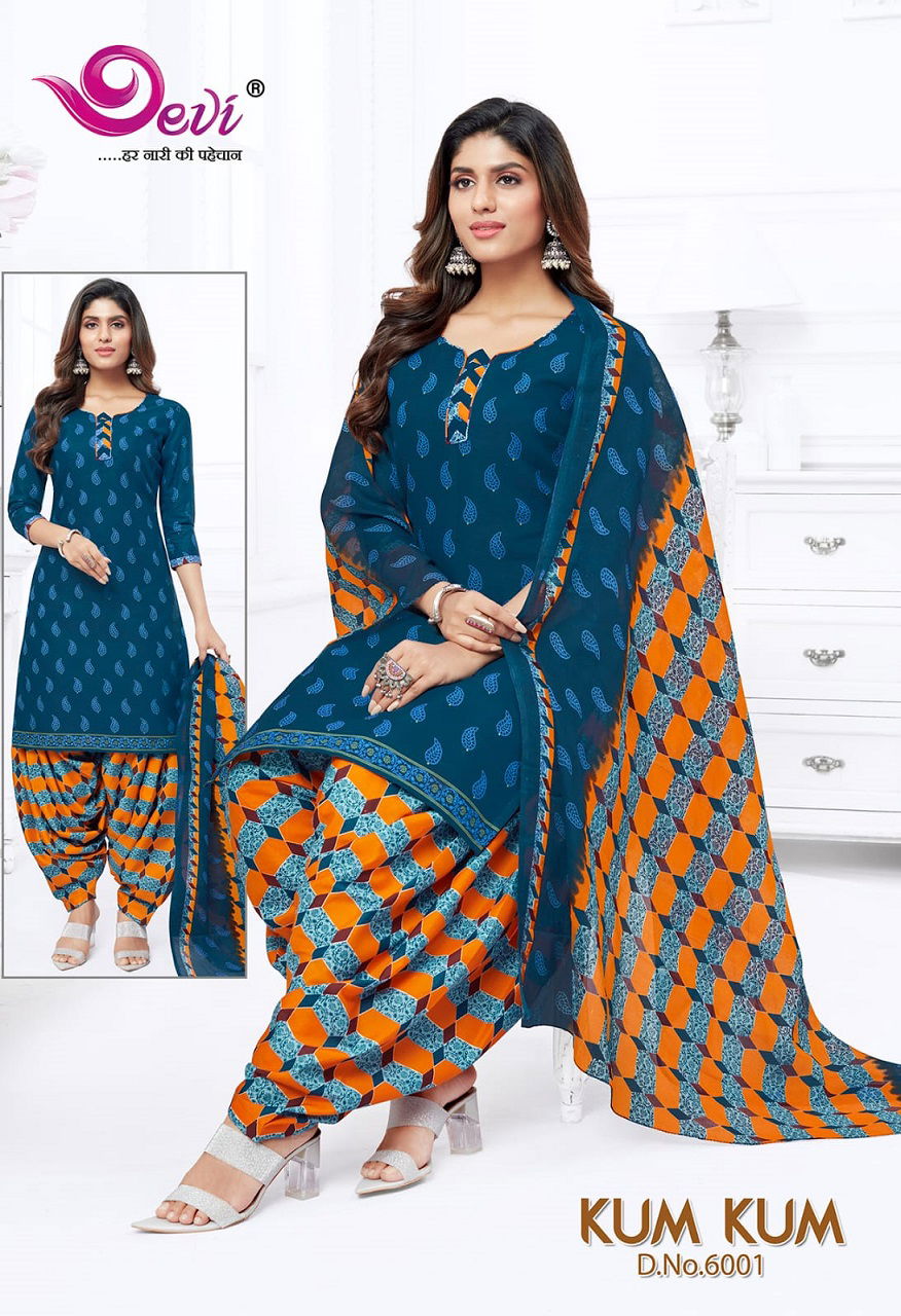 Devi Kum Kum Patiyala 6 Regular Wear Wholesale Readymade Cotton Dress
